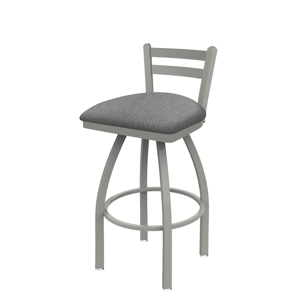 25" Low Back Swivel Counter Stool, Nickel Finish, Graph Seat